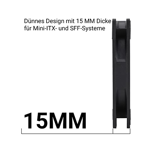 Thermalright TL-9015B CPU-ventilator voor computerbehuizing, stille 4pin PWM PC-ventilator, 15mm Slimline koelventilator, 2700 tpm snelheid, 90 mm CPU-ventilator (zwart)