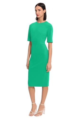 Image of Donna Morgan Women's Curved Waist Seam Crepe Workwear Dress Career Office Desk to Dinner Event Occasion Guest of