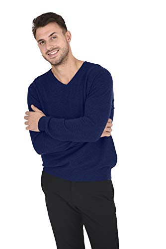 Cashmeren Men's Essential Knit V-Neck Sweater 100% Merino Wool Long Sleeve Classic Pullover4