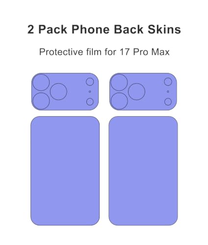 Calcomanías traseras de teléfono compatibles con iPhone 17 Pro Max lavanda vinilo protector 3