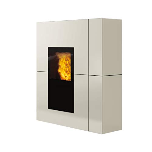 Preisvergleich Produktbild Edilkamin Pelletofen wasserführend Blade H eKleaner Stahl weiß 22,5 kW