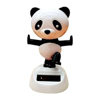 KERALI Solar Dancing Figures, Solar Powered Dancing Panda, Cute Panda Figurine Toy, Sturdy and Stable Animal Bobble Head, Panda Dancing Toy for Car Dashboard, Office, Table, Desk