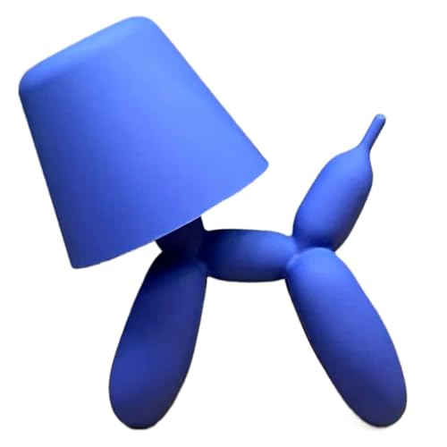 Lampe de table en forme de chien ballon, statue de chien mignon, lampe de bureau rechargeable sans fil, 3 couleurs, intensité variable, contrôle tactile,...