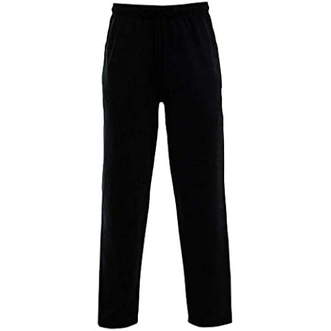 MALAIKA Mens Open Hem Jog Pants/Jogging Bottoms Men Fleece Casual Plus Sizes Trousers Black 3XL Cover