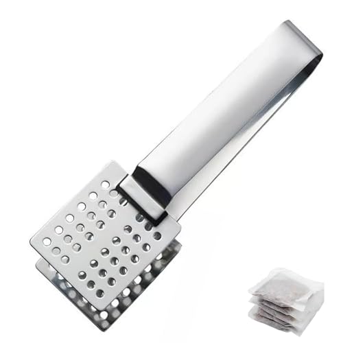Tea Bag Squeezer, Stainless Steel Tea Bag Holder, Effective Tea Tool for Easy Extraction, Tea Bag Strainer Clip, Tea Bag Tongs for Gripping Ice Cubes Tea Bags (15cm)