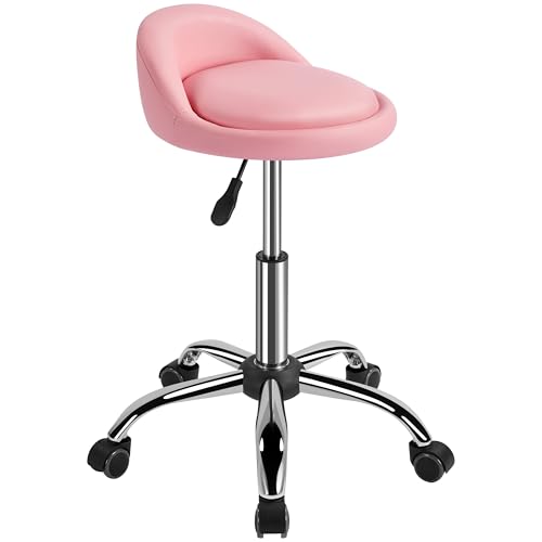 Yaheetech Sgabello Estetista con Ruote Regolabile in Altezza Sedia per Toeletta Trucco Girevole con...