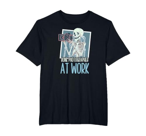 X Ray Tech Halloween Bone Photographer At Work T-Shirt, Men's Big and Tall, Black, 5X Tall