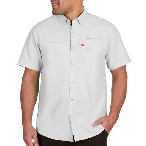 The American Outdoorsman Poly Grid Mens Short Sleeve Shirt Fishing Shirt