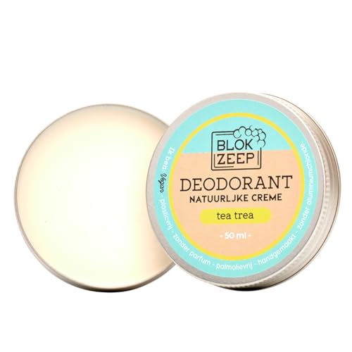 Desodorante Sin Aluminio Ni Parabenos-Vegano-Ecológico-Orgánico-Sin Crueldad Animal-Protector Natural del Sudor de las Axilas-Mujer-Hombre-Niños-Sin Alcohol-Hecho a Mano-Ingredientes (Árbol de té)