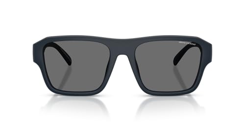 Armani Exchange AX AX4154SU Universal Fit Sunglasses Matte Opal Blue/Grey 56 mm
