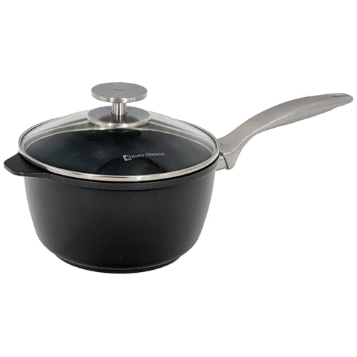 Comparison: Best Swiss Diamond Stock Pot 11 Swiss Diamond Sauce Pan with Lid, Diamond Coated Aluminum Non Stick Sauce Pan with Stainless Steel Handle, Oven & Dishwasher Safe, 7 Inch 2.2 Quart, Grey
