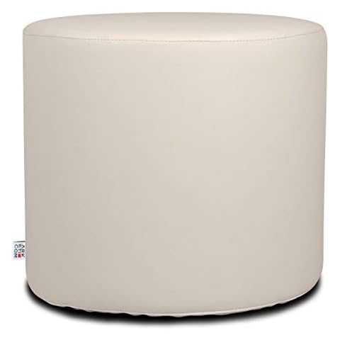Arketicom Puff Puf Pouf Dado, Cubo Reposapies en Piel Sintetica Polipiel Beige Cover