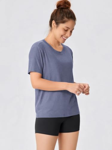 Image of ODODOS Women's Performance Cropped Tee Ultra Soft odSTRATUM Tech Short Sleeve Relaxed Top Crew Neck T-Shirts