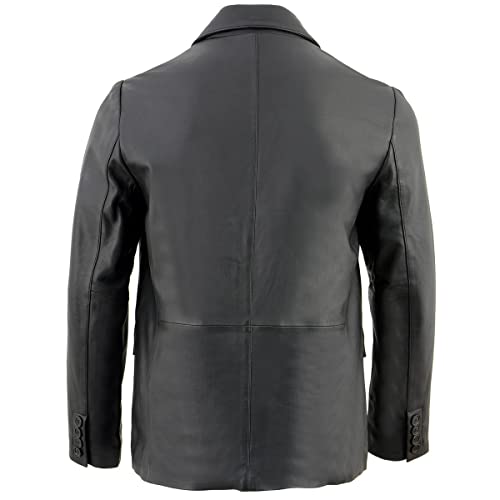 Milwaukee Leather SFM1880 Men's Black 2-Button Closure Car Coat Blazer Leather Jacket2