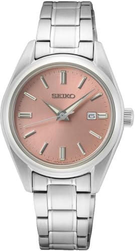 Seiko SUR529P1 Women's Analogue Quartz Watch with Stainless Steel Strap, silver, Bracelet