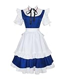 MengXin Game TouHou Project Izayoi Sakuya Cosplay Costume Lolita Dress Woman Sexy Maid Uniform Customize (White, X-Small)