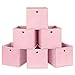 SONGMICS Aufbewahrungsboxen, 6er Set, Faltbare Stoffboxen, Faltboxen aus Vliesstoff, Würfel, Aufbewahrungskörbe, für Spielzeug und Kleidung, rosa RFB02PK-3