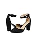 Imagen de DREAM PAIRS Zapatos de Tacón Acho Cómodos Clásicos de Punta Redonda Zapatos de Salón Alto con Tira de Tobillo Bodas y Fiestas Ante Negro Angela Talla 39EU