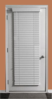 Blinds House Solution, Custom Made 2 Inch Faux Wood Cordless Horizontal Window Blinds for Doors, Ghost White/Snow White, Outside Mount, (25" W x 70" L
