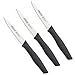 Arcos Serie Nova - Set 3 Cuchillos Mondadores - Cuchillo para Pelar - Acero Inoxidable Nitrum - Hoja de 100 mm - Color negro.