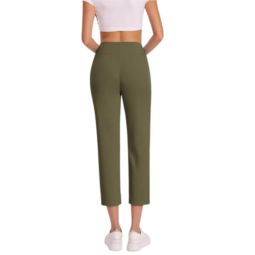 Dress Pants Women High Waisted Business Casual Cropped Golf Pant Straight Leg Slacks Ankle Work Trousers with Pockets3