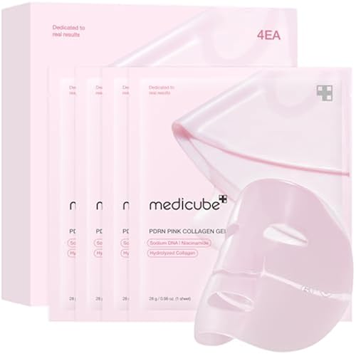 medicube Jelly Gel Mask with Salmon DNA PDRN Pink Collagen, 4EA