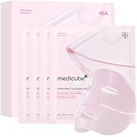 medicube Salmon DNA PDRN pink collagen jelly gel mask | overnight face mask for glass glow skin- elasticity, hydrating, firming and moisturising | korean skincare, 28g, 4ea