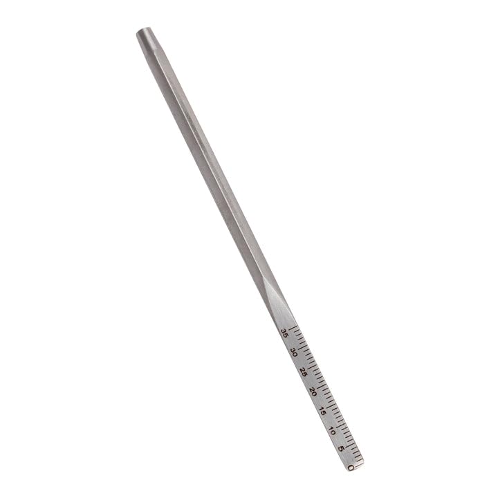SurgiMac Octagonal Cone Socket Mirror Handle, Stainless Steel, Single End with Built-in 35mm Ruler, Dental Instrument, 1-Pack