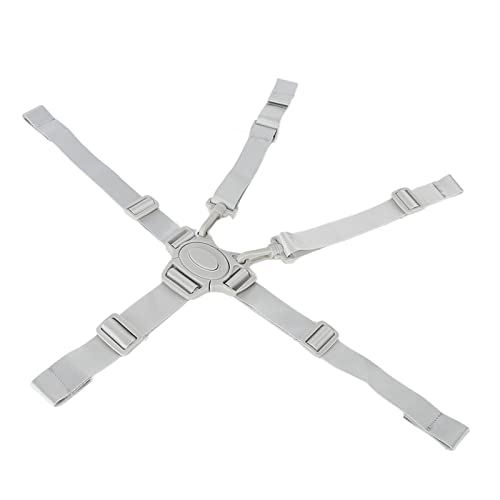 High Chair Straps, Replacement Straps for High Chair, Harness Straps for Most 5 Point High Chairs, Replacement High Chair Belt, Universal (Gray Button 5-Point Strap)