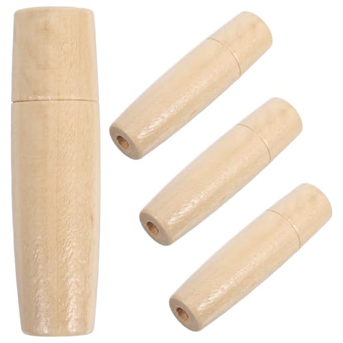 NAMOARLY Mangos de Madera Maciza para Limas Pequeñas 4 Piezas Empuñadura de Repuesto para Herramientas de Jardín y Accesorios de Barbacoa Mango Duradero para Utensilios de Cocina y