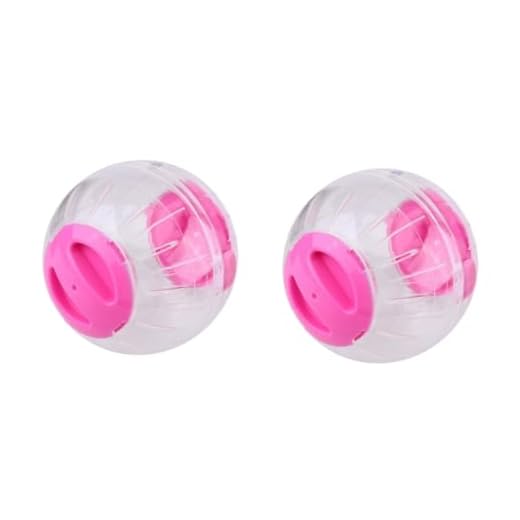 BESPORTBLE 2 Pièces Jouets d'exercice pour Hamsters Hamster Nain Balle De Hamster Jouets pour Hamsters Hamster en Cours D'exécution Cage à Hamsters Mini-Jouet Chien Accessoires La Roue Rose