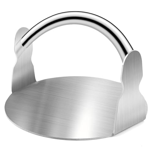 SOAHOWU 14cm Prensa Hamburguesas Smash Burger de Acero Inoxidabl Redonda Aplastador de Hamburguesas, para Burger Press Cocinar Barbacoas Hamburguesas Patties Bistec Pan Plano y Más 5,5 Pulgadas