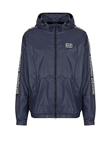 Emporio Armani EA7 Bomberjacke aus technischem Gewebe mit Kapuze blau für...