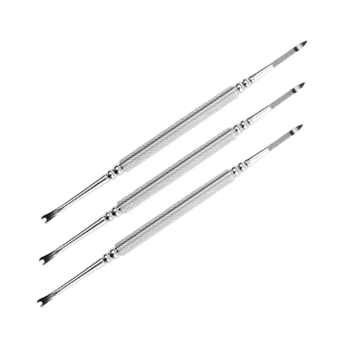 FRCOLOR Stainless Steel Cuticle Tools Dead Skin Fork Set Nail Art Tools Manicure Cuticle Remover