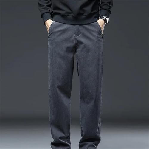 Men's Soft Jeans – Loose Straight Denim Pants with Elastic Waist, Four Seasons Casual Plus Size Trousers3