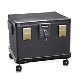 Honeywell Safes & Door Locks - Honeywell Safes & Door Locks Fire Waterproof Filing Safe Box Chest with Wheel Cart 1106W, Medium