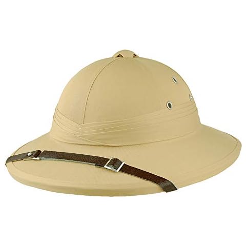 Village Hats French Pith Helmet - Khaki Large/X-Large Cover