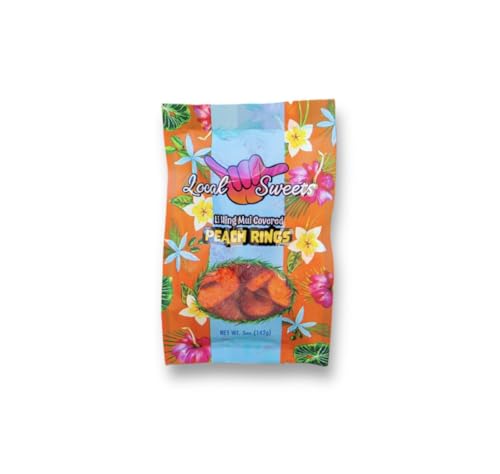 Local Sweets Li Hing Mui Peach Rings, Dulce Hawaiano 5 oz miniatura 1