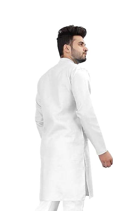 Image of Flossy Men's Cotton Blend Plain Solid Kurta for Men