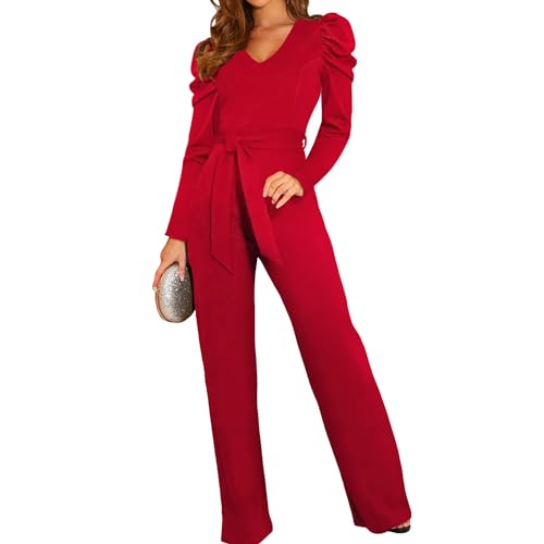 Coloody Mono para Mujer, Pantalones Elegantes Mono Informal Suelto con cinturón