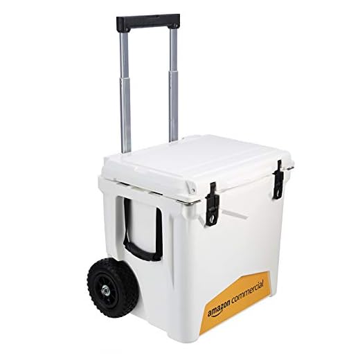 AmazonCommercial Rotomolded Coolers, 45 Quart Towable, White