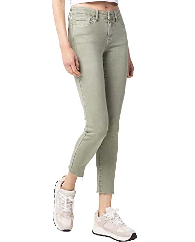 VERVET by Flying Monkey Special Washed Denim Skinny Jeans Olive Green Mid-Rise2