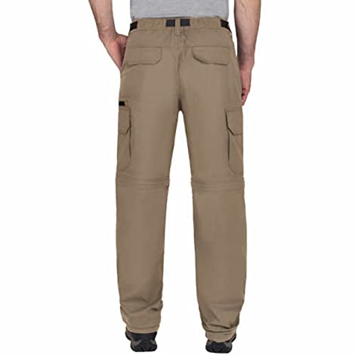 Men’s Convertible Cargo Pant with Stretch, Relaxed Fit (XL x 32L, Khaki)2