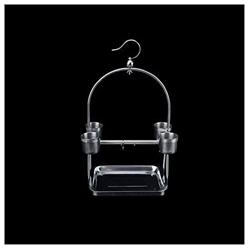 Jaula para pájaros de Acero Inoxidable para Loros, tamaño pequeño y Mediano, con diseño de Piel de Tigre, con Taza de Comida, para periquitos, Canarios, decoración de jaulas para pájaros, S