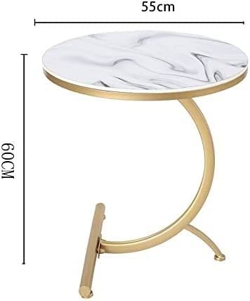 Table basse canapé compacte en métal blanc avec plateau de 55cm - 4