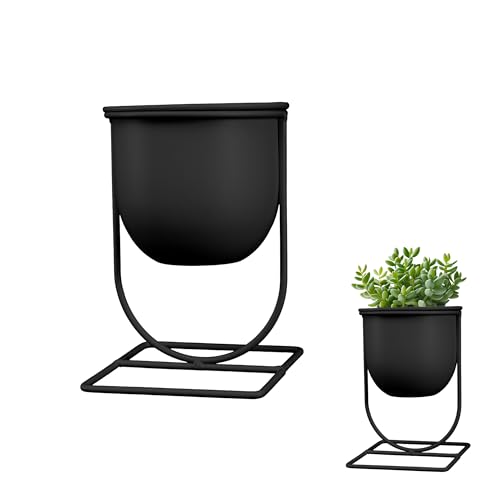 LIN HOME Soporte Macetas para Plantas de Hierro Forjado 16x11x11cm - Macetero...