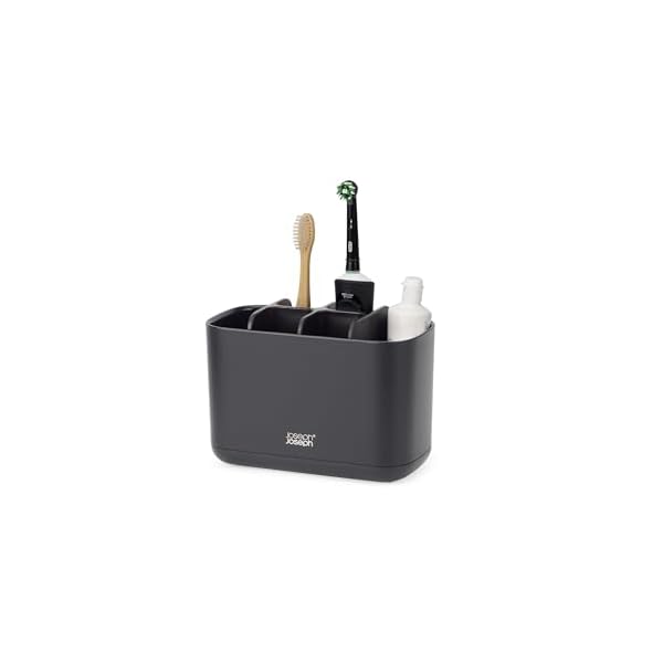 Joseph joseph easy store toothbrush holder caddy bathroom storage large matt black  urban country home decor