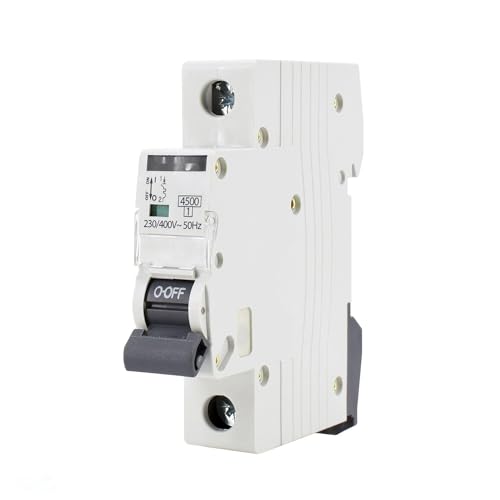 Interruttore automatico 4.5KA 1 polo B 20A: [protegge] da sovraccarichi e cortocircuiti. [Facilità d'uso]: **installazione rapida** (ideale per la sicurezza elettrica).