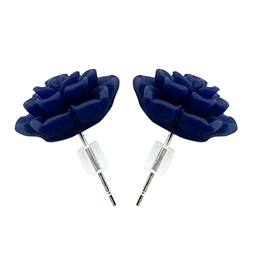 Handmade Succulent Earrings 13mm Hypoallergenic 925 Sterling Silver Post Soft Ceramic Resin Stud Earrings for Women Sensitive Ears3