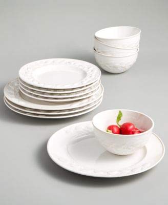 Macy'sMartha Stewart Collection La Dolce Vita Olive Whiteware 12-Pc. Dinnerware Set, Service for 4